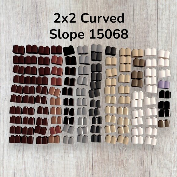 LEGO Grooves Masonry 1x2 1x4 Curved Slopes 15068 2877 98283 56734 Bulk Lot - Picture 4 of 11